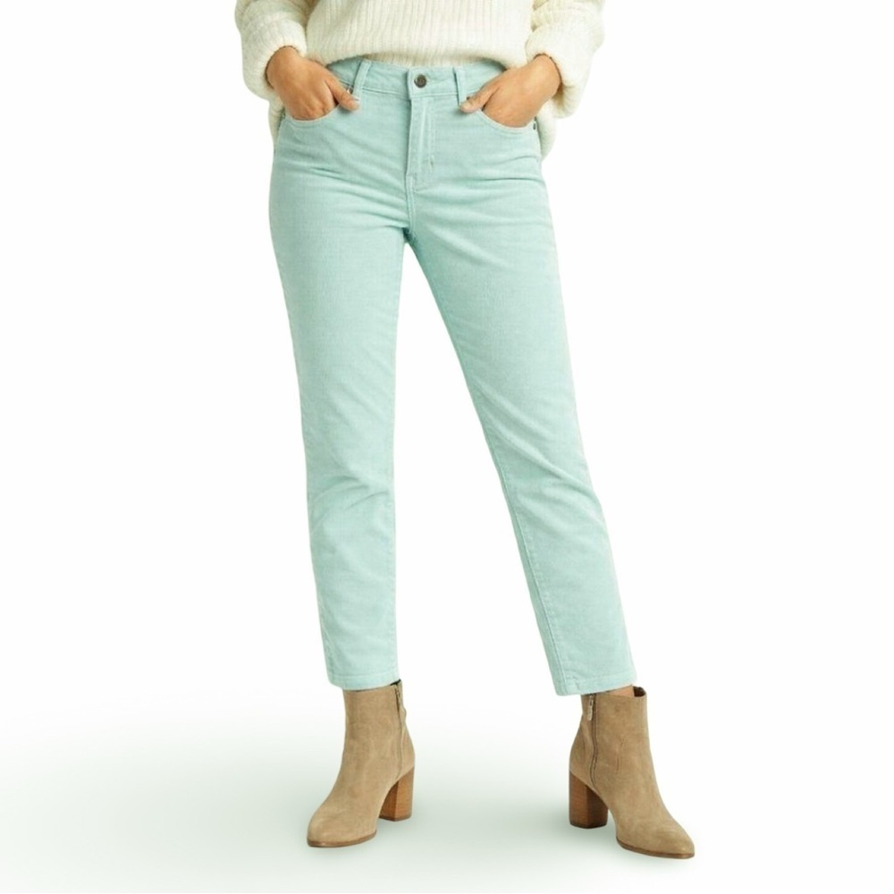 VINEYARD VINES Stretch Whale Women’s Teal Blue Corduroy Mid Rise Slim Pants Sz 8